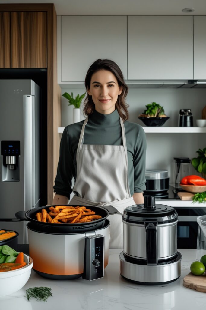 high tech kitchen tools with mom